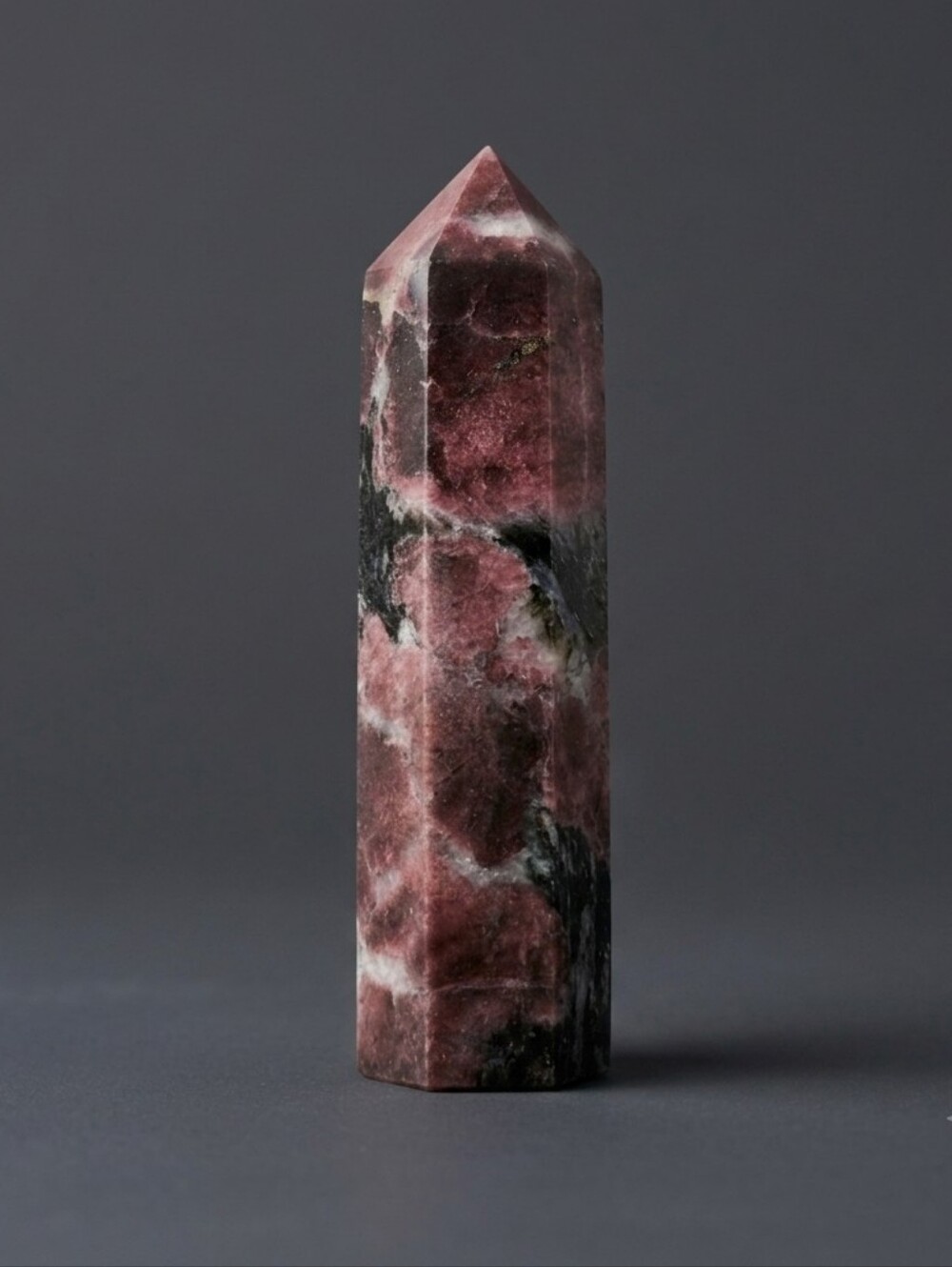 Garnet Mixed Astrophyllite Tower Point (1) Crystal